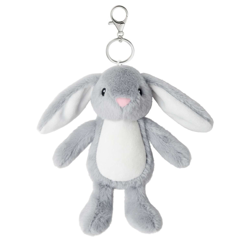 Grey Bunny Rabbit Keyring Bag Charm